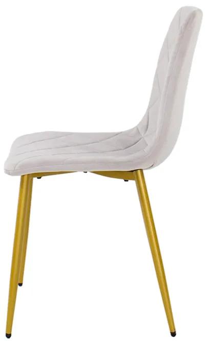 Dekorstudio Zamatová jedálenská stolička KARO svetlo sivá - zlaté nohy