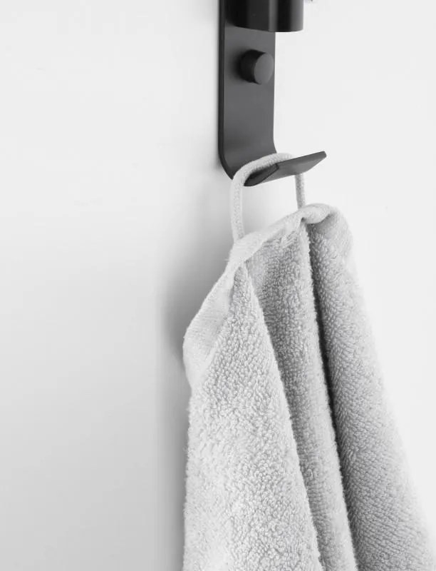 Nástenný vešiak na uteráky AMY - 5 ramenný - čierny matný