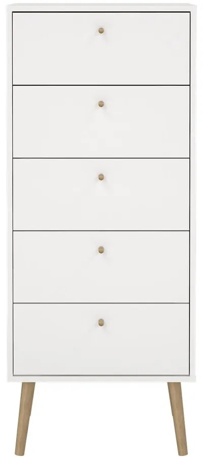 Biela vysoká komoda 50x120 cm Bodo – Tvilum