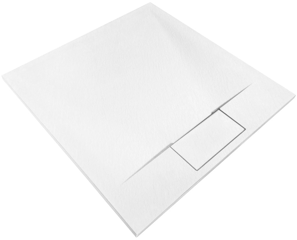 Rea Bazalt Long, SMC štvorcová sprchová vanička 90x90 cm, biela, REA-K3303