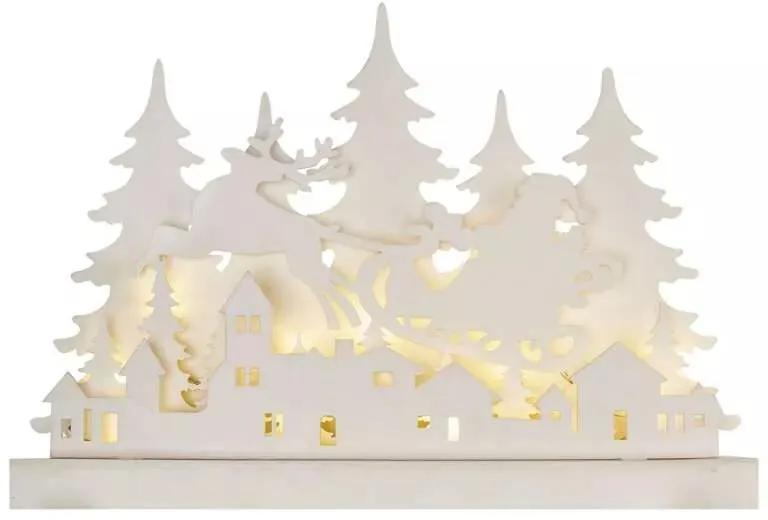 EMOS LED drevená vianočná krajina so Santom DCWW30