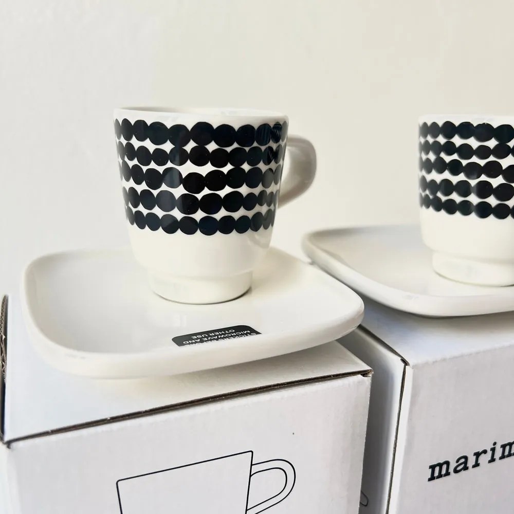 Marimekko Espresso šálka s tanierikom Oiva Siirtolapuutarha 50ml