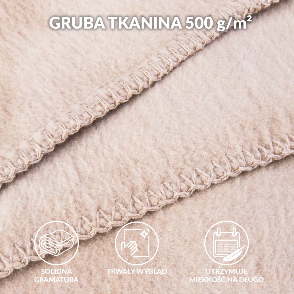 BAVLNENÁ DEKA BAT 200X220 CM SVETLOBÉŽOVÁ