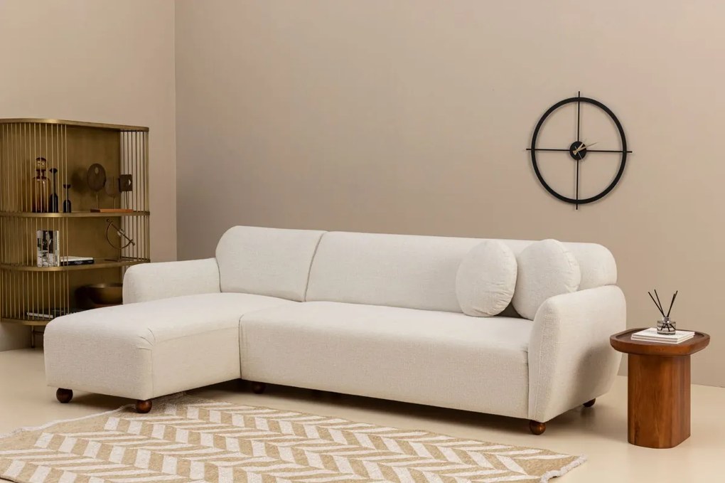 Rohová sedacia súprava Eddy 273 cm biela ľavá