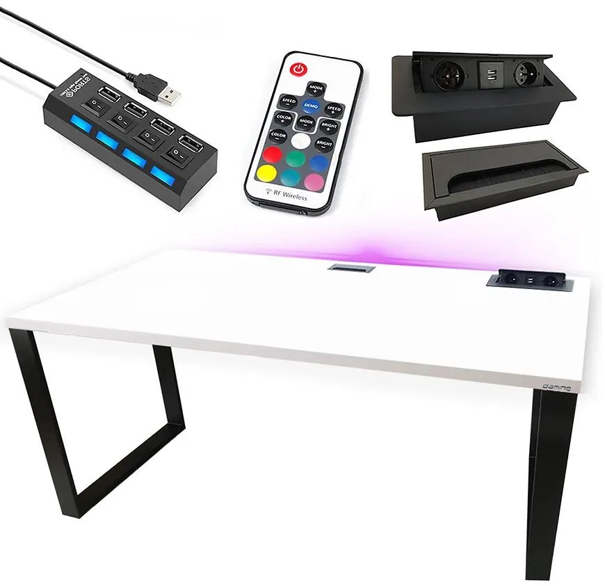 Písací Stôl Top Loft Biely 160x80x3,6 Model 3