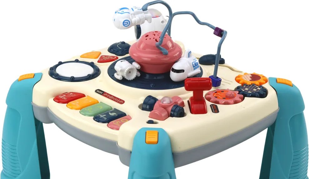 LEAN Toys Detský interaktívny vzdelávací stôl Piano Space Blue