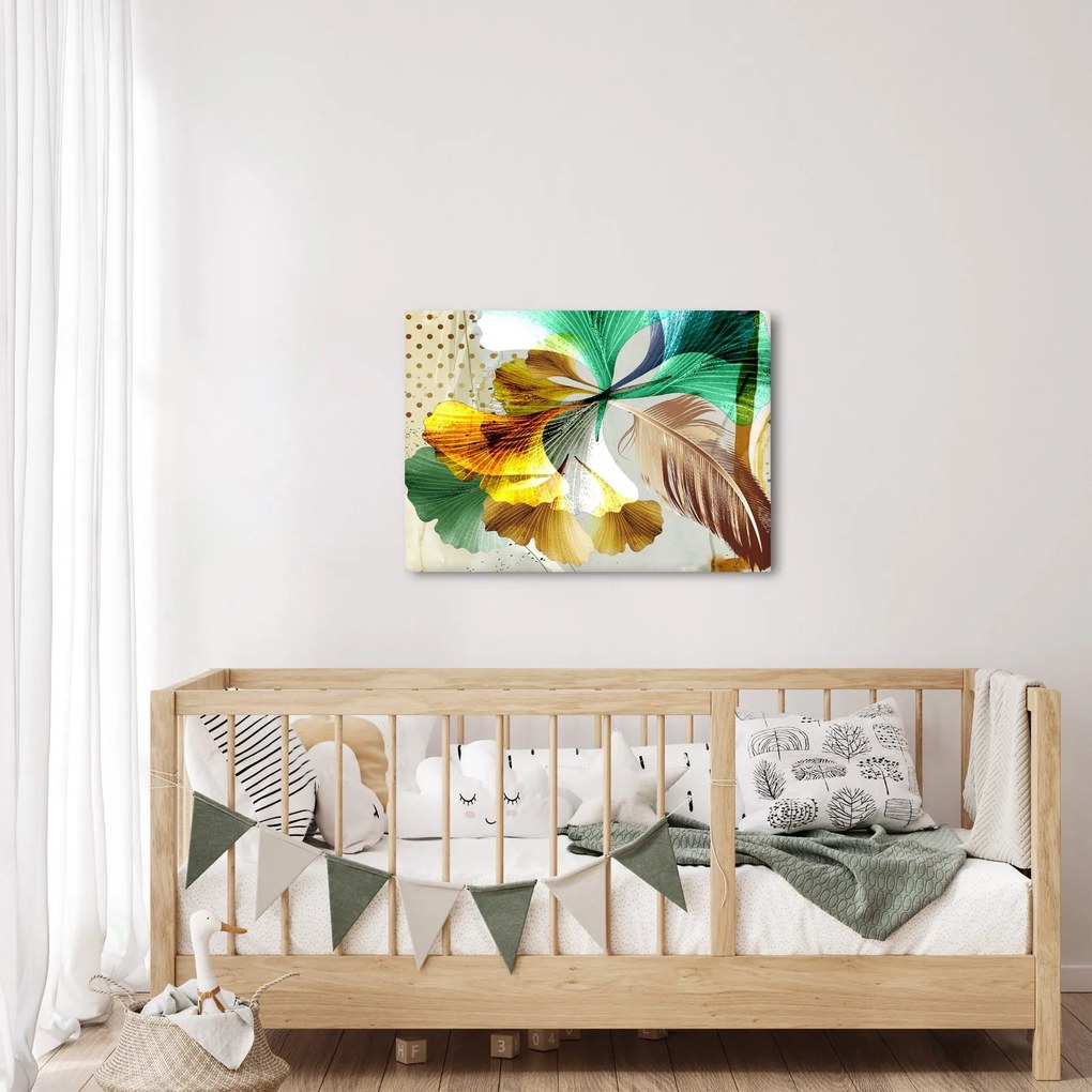 Obraz - Listy s pierkom (70x50 cm)