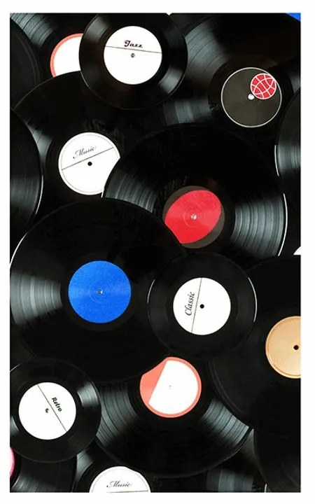 Plagát s paspartou retro platne - 30x45 black