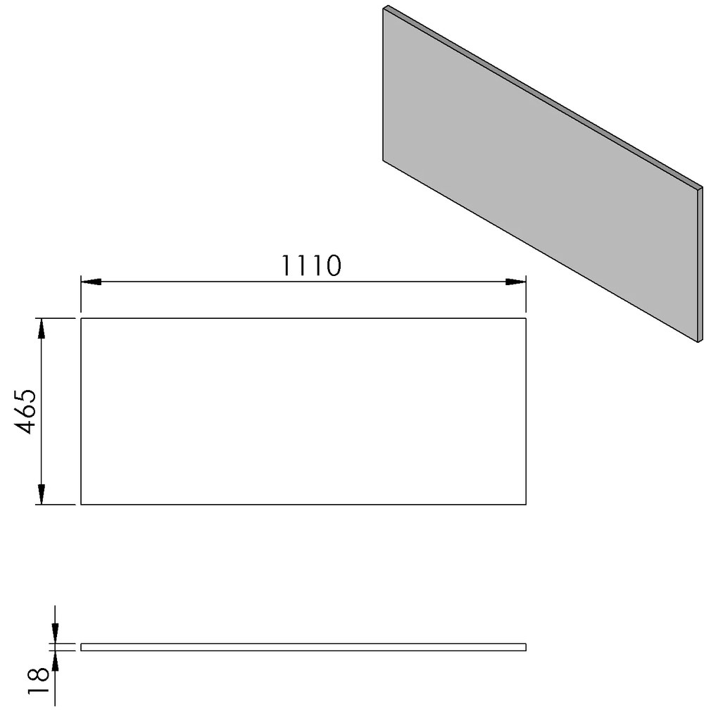 Sapho Sapho, CIRASA doska DTDL 111x1,8x46,5cm, dub alabama, CR111-2222