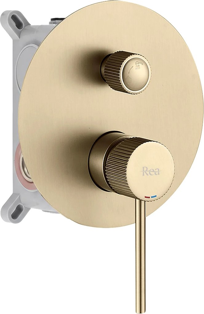 Rea Lungo Stripe, podomietková sprchová súprava + BOX, zlatá matná, REA-P9492