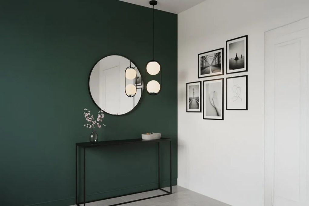 Závesné svietidlo Florence, 2x biele sklenené tienidlo, b/ch, U