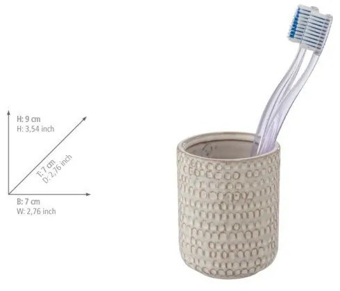 Krémovobiely keramický téglik na zubné kefky Pergole – Wenko