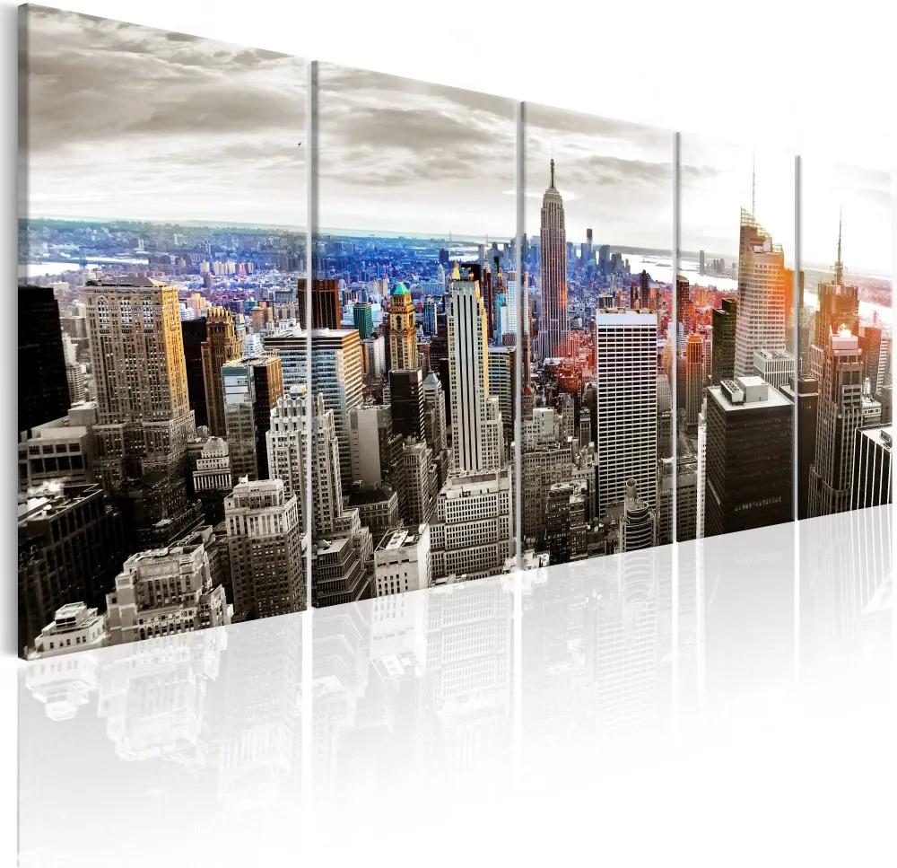 Obraz na plátne Bimago - New York: Grey Tower Blocks 200x80 cm