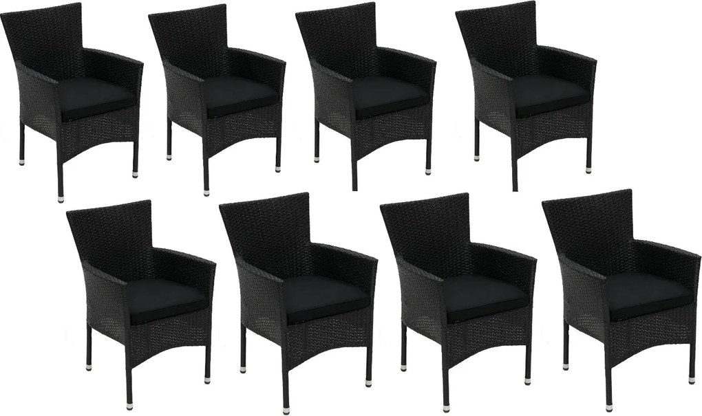 Záhradné ratanové kreslo 8 ks HAMBURG, antracit
