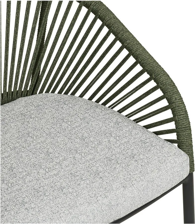 Zelená kovová/polstrovaná záhradná stolička Novella – House Nordic