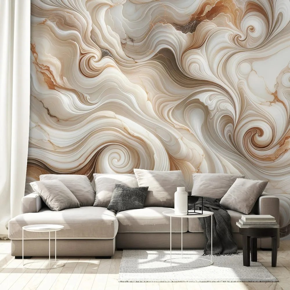 Samolepiaca tapeta hnedé abstraktné vlny