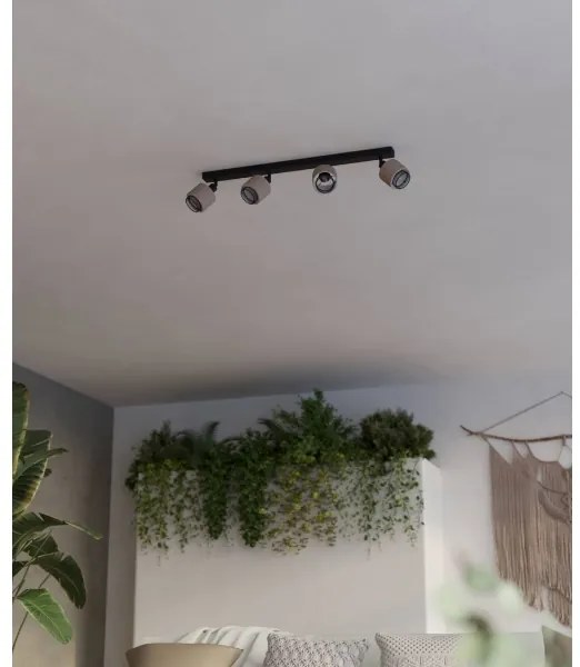 Eglo 43659 - Bodové svietidlo ROSLEY 4xE14/40W/230V čierna/béžová