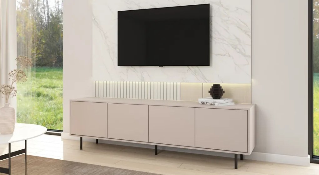 Široká TV skrinka Flax, 200 cm, béžový kašmír