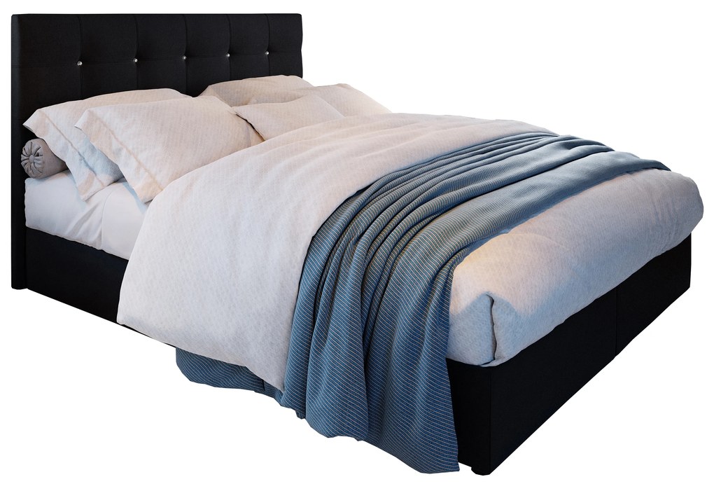 Kontinentálna posteľ 140 cm Karen Comfort (čierna) (s matracom a úložným priestorom). Vlastná spoľahlivá doprava až k Vám domov. 1056006