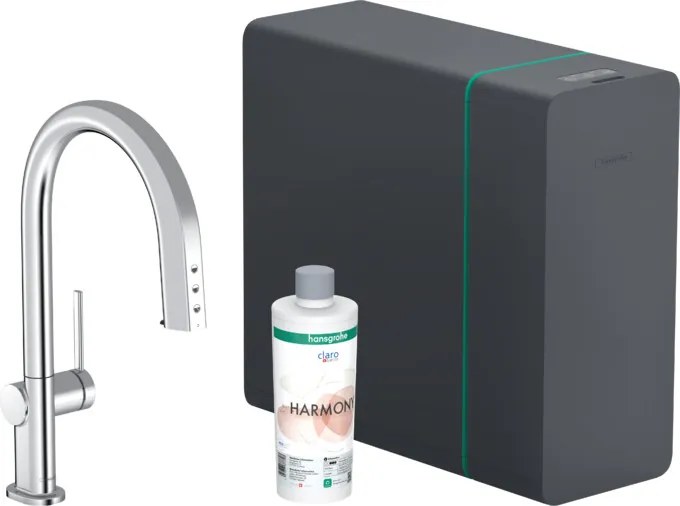 Hansgrohe Aqittura M91, sodaSystem 210, vyťahovací výtok, 1jet, sBox, chrómová, HAN-76836000