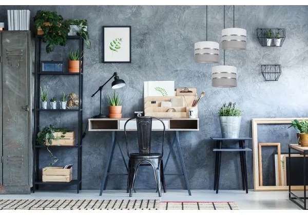 Luster na lanku CORAL 3xE27/60W/230V biela/šedá