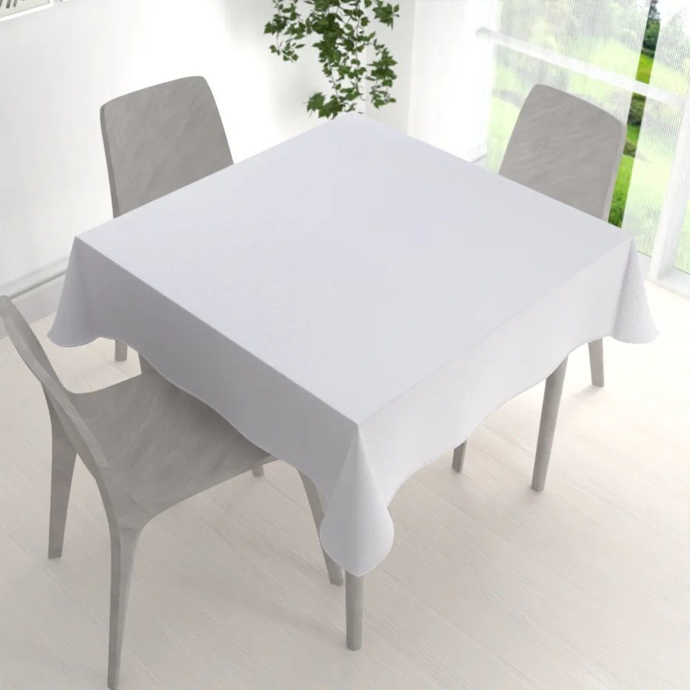 Biante Teflónový štvorcový obrus TF-078 Ornamenty - studená biela 110x110 cm