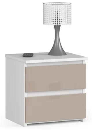 Nočný stolík CL2 - biela/cappuccino lesk