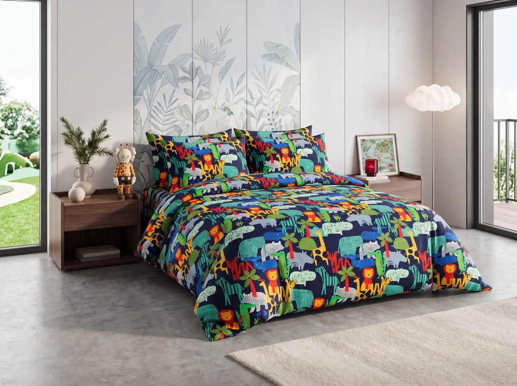 Bavlnené obliečky ZOO farebné Rozmer obliečky: 70 x 90 cm | 140 x 200 cm
