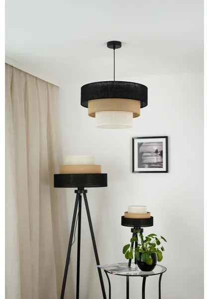 Brilagi - Stolná lampa ASPEN LUNETA 1xE27/15W/230V čierna/béžová/krémová