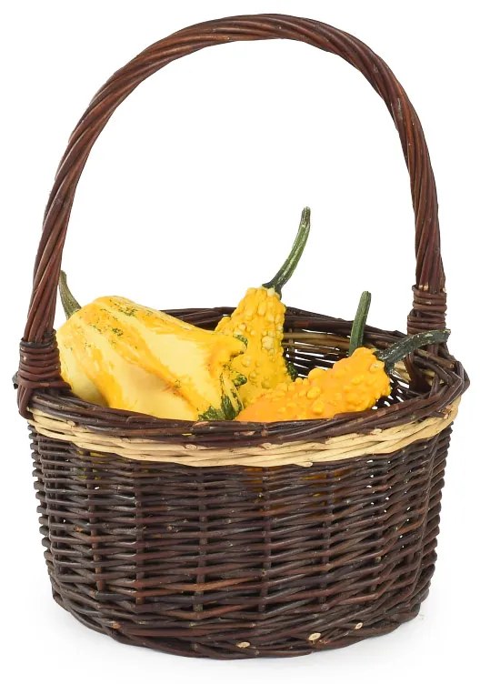 Darčekový kôš prútený okrúhly Placer VI.priemer 28 x v. 15(cm)