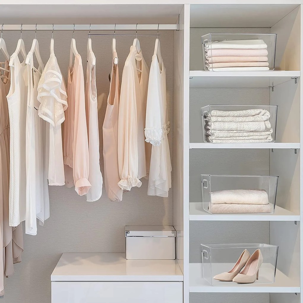 5Five® Transparentný box, viacúčelový, s rúčkami SELENA, 31x31x15