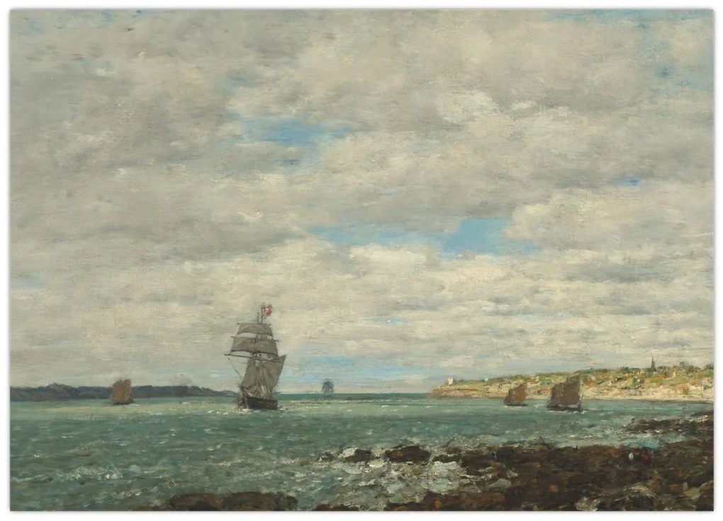 Obraz - Eugène Boudin, Coast of Brittany, reprodukcia (70x50 cm)