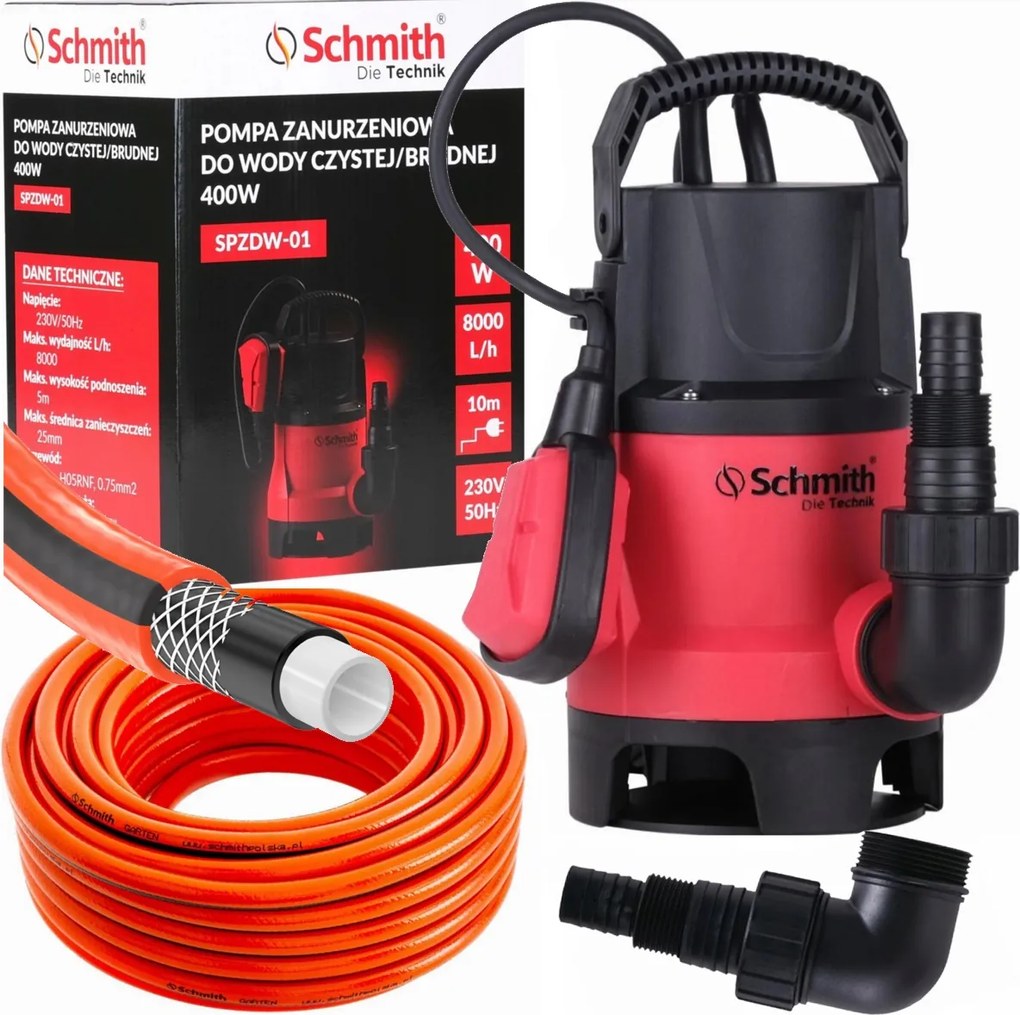 Čerpadlo na špinavú vodu 400 W s hadicou 10 m