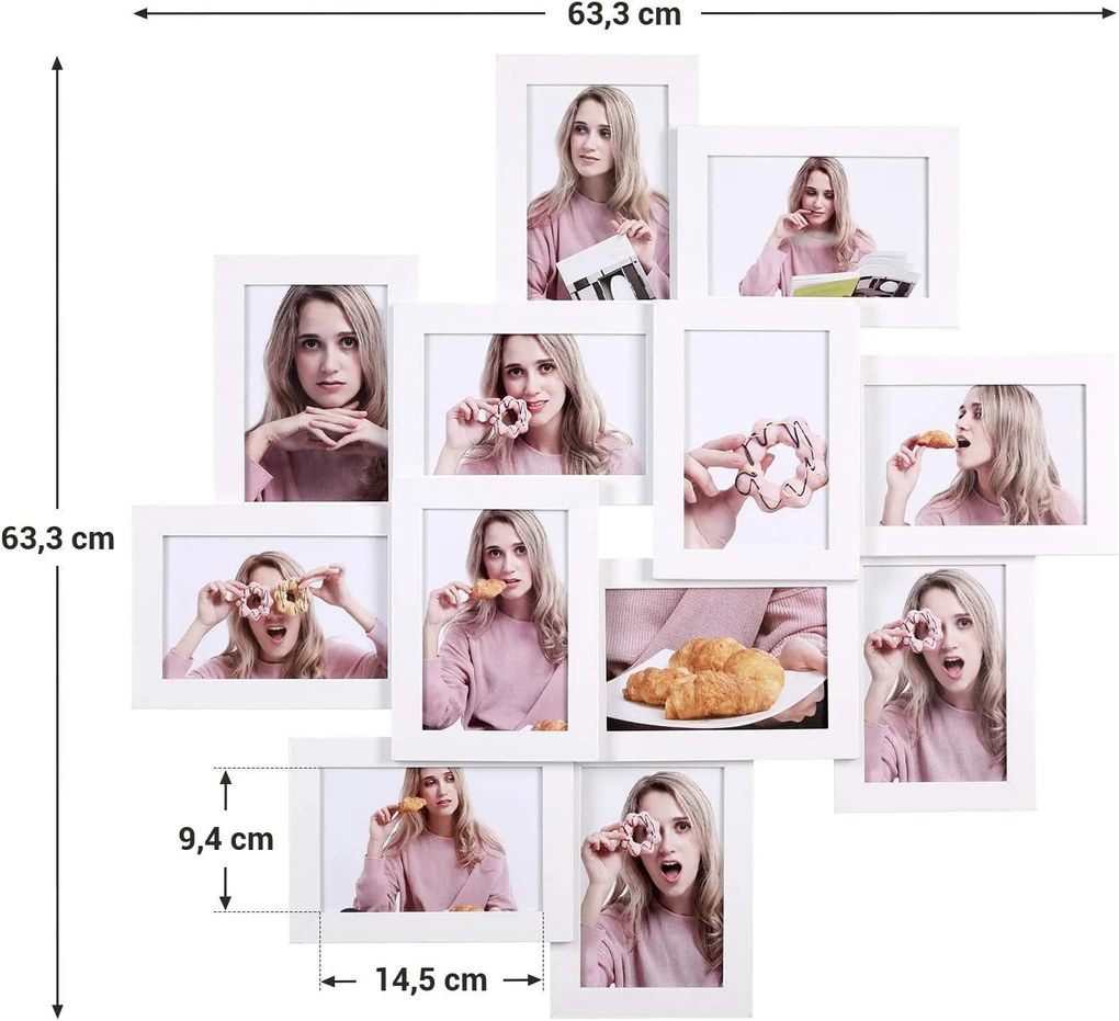 Sada 12 ks fotorámčekov SONGMICS RPF22WT - biela