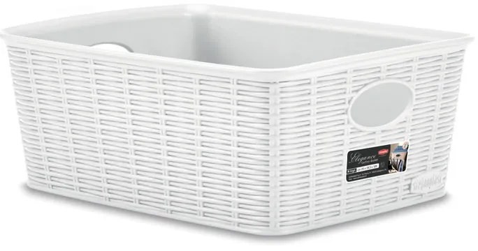 STEFANPLAST Úložný kôš Elegance M High, biely