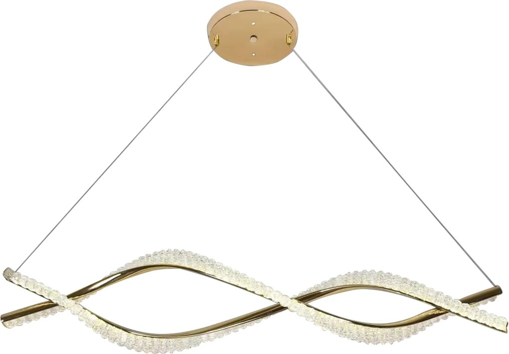 Toolight Toolight, LED závesné svietidlo 95cm, 2800 lm, G033-CP, zlatá lesklá, OSW-06300