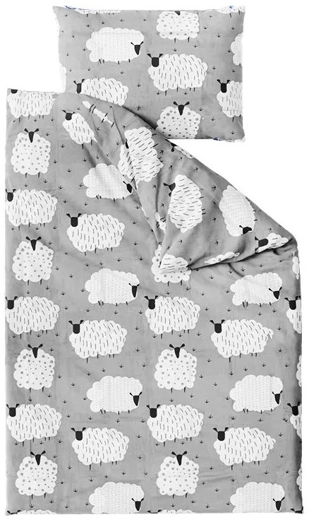 Bavlnené obliečky WHITE SHEEPS sivá Rozmer obliečky: 70 x 90 cm | 140 x 220 cm