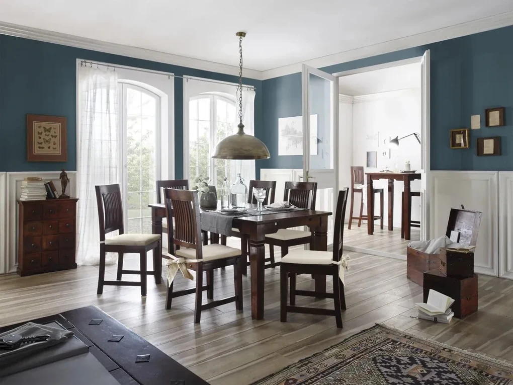 furniture-nabytek.cz - Masívna komoda Texas z akáciového dreva, lakovaná, hnedá – guľatá
