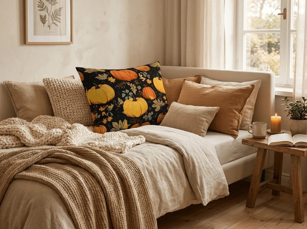 Obliečka na vankúš z mikrovlákna ORANGE PUMPKINS 50x70 cm, farebná