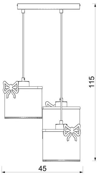 Detský luster na lanku SWEET 3xE27/15W/230V biela/ružová/červená/mašľa