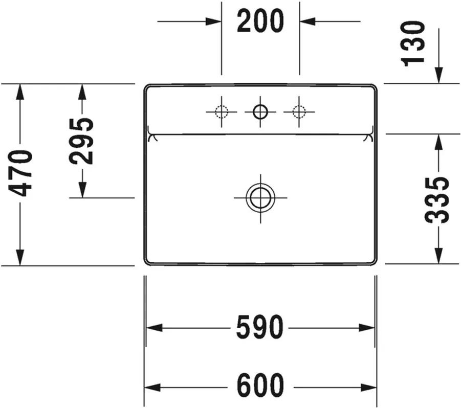 Duravit DuraSquare - Umývadlová misa 600x470 mm, biela 2354600041