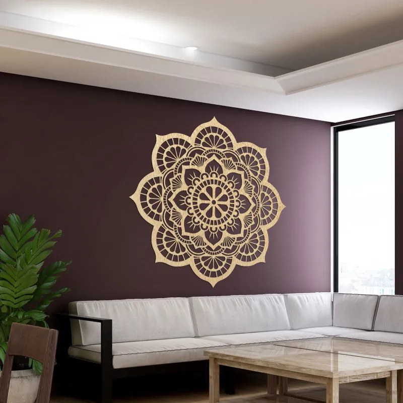 Drevená dekorácia na stenu mandala symbolika lotosový kvet I SENTOP PR0204