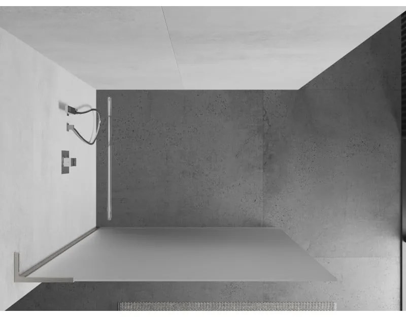 Mexen Kioto L, sprchová zástena Walk-In 70 x 200 cm, 8mm sklo námraza, brúsená oceľ profil, 800-070-103-97-30