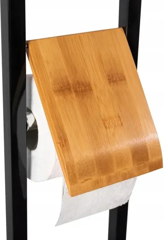 Tutumi Tutumi, voľne stojaci bambusový držiak na toaletný papier a WC kefu, 391913, HOM-10004