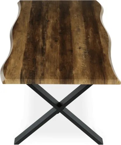 Jedálenský stôl 160x90 cm HT-F4316 OLW staré drevo / čierne nohy