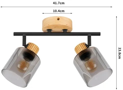 Brilagi - Bodové svietidlo HYGGE 2xE14/15W/230V kaučukovník/dymová