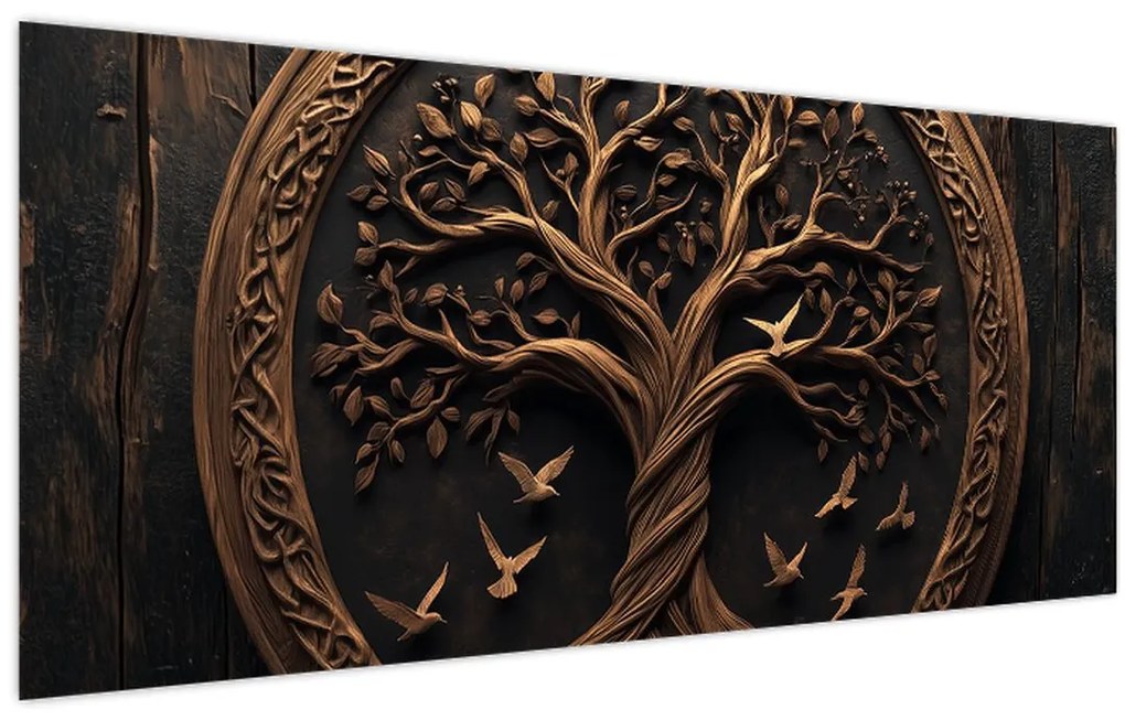 Obraz – Drevený strom života (120x50 cm)