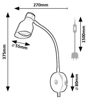 Rabalux 73051 - Nástenná lampa LILOU 1xGU10/25W/230V