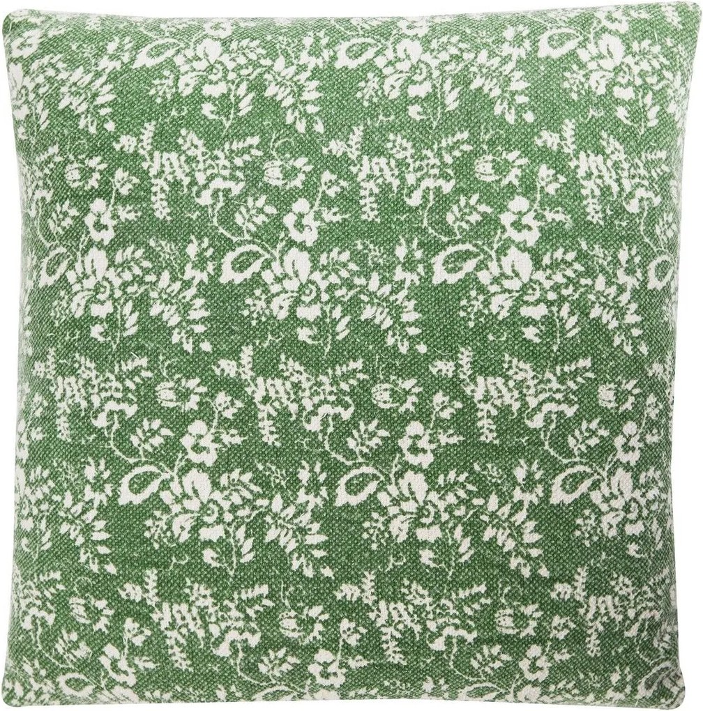 Zelený bavlnený vankúš Flower Garden - 60 * 60 cm