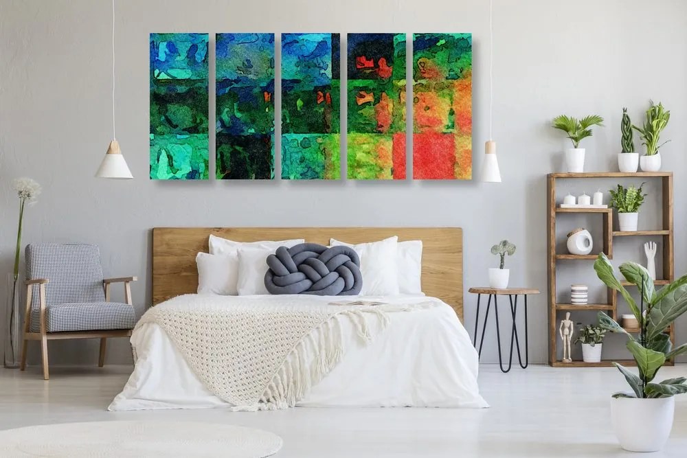 5-dielny obraz moderné výtvarné umenie Varianta: 100x50
